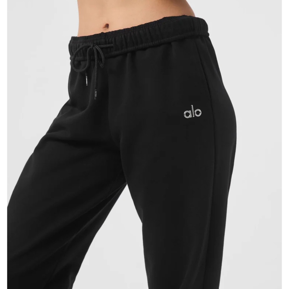 NWOT ALO Yoga Black Track Pants with Elastic Waistband black M